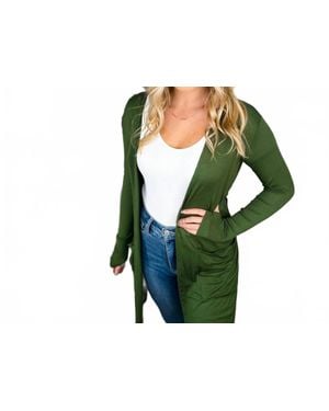 Blakeley Wanna Dance Rayon Blend Long Sleeve Cardigan - Green
