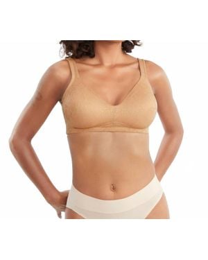 Dominique Jolie Jacquard Wire-Free Minimizer Bra - Brown