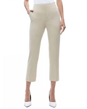 Alice + Olivia Nicky Chino Waistband Slim Ankle Pants - Natural