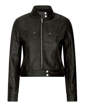 TruClothing Leather Biker Jacket - Black