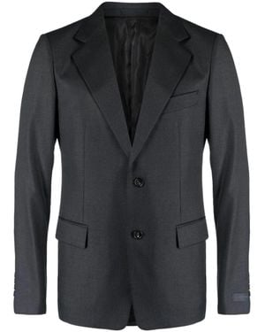 Lanvin Single-Breasted Charcoal Virgin Wool Blazer - Black