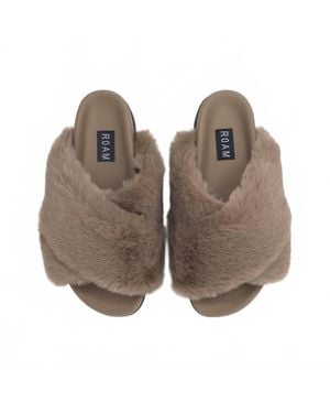 Roam Cloud Faux Fur Slipper - Brown