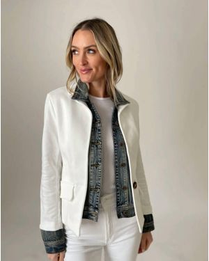 Six Fifty Clarissa Mixed Media Jacket - Natural