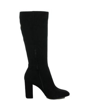 Steve Madden Ninny Boots Leather Pointed Toe Knee High Htat1522 - Black