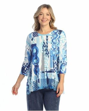 Jess & Jane Chiffon Hem Top - Blue
