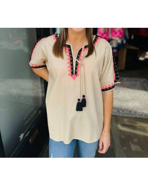 Ivy Jane Triangles Top - Natural