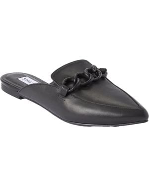 Steve Madden Approve Leather Pointed Toe Mules - Black