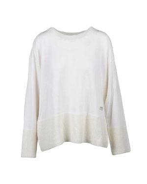 ARMANI EXCHANGE Crew Neck Pullover With Ribbed Detailing - White