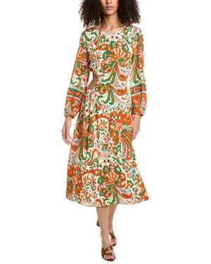Ba&sh 3/4-Sleeve Midi Dress - Yellow