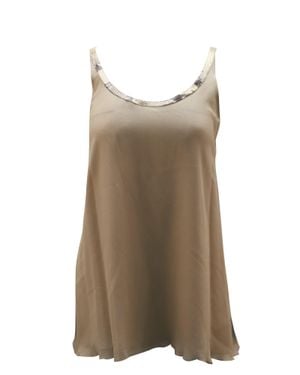 Alice + Olivia Chiffon Tank Top - Brown