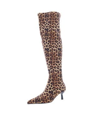 Madden Girl Deserai Kitten Over-The-Knee Boots - Brown