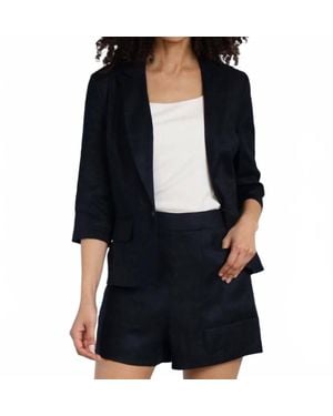 Lola & Sophie Stretch Linen Jacket - Black