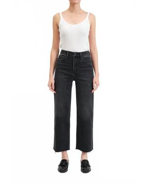 DAZE Pleaser High Rise Wide Ankle Jeans - Black