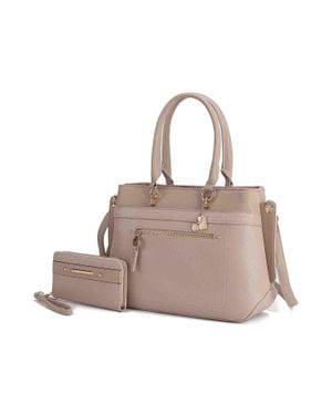 MKF Gardenia Tote Bag With Wallet Vegan Leather By Mia K - Natural