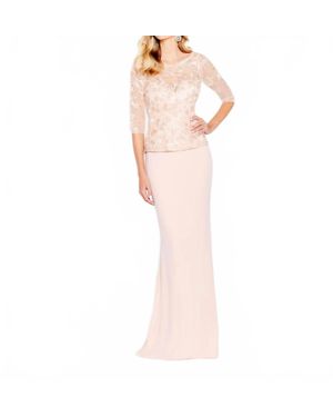 Cameron Blake Lace Bodice Dress - Pink