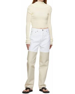 Agolde 90's Pinch Waist Leather Pants - White