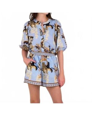 Las Sureñas Balloon Shirt - Blue
