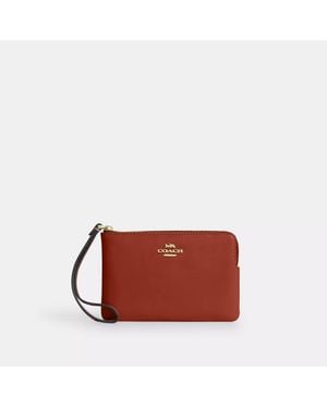 COACH Corner Zip Wristlet - Red