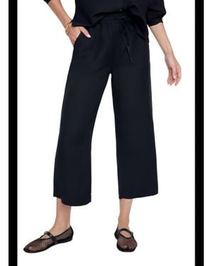 Renuar Linen Crop Pant - Blue