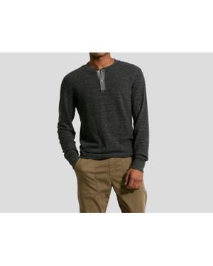 Grayers Windsor Double Cloth Henley Top - Black