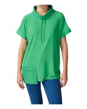 Joseph Ribkoff Cowl Neck Pullover With Pocket - Green