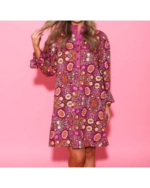Ivy Jane Back Tie Long Sleeve Dress - Pink