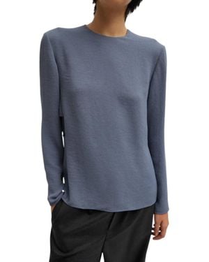 Tibi Pebble Sable Paneled Long Sleeved Top - Blue