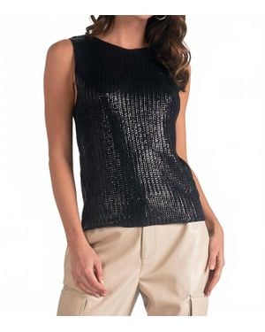 Elan Coated Sweater Tank - Black