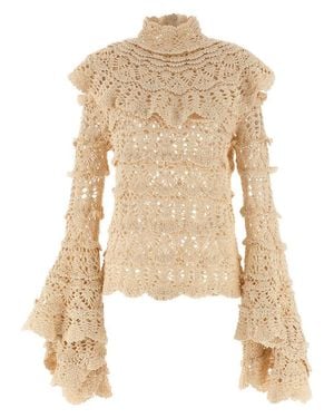 Zimmermann 'Hypnotic Hand Crochet' Sweater - Natural