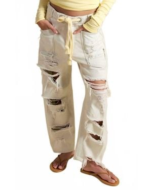 Free People We The Free Moxie Pull-On Barrel Jeans - Natural