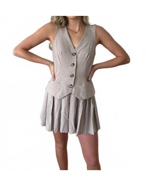 SOFIA The Label Madison Pleated Drop Waist Mini Dress - Multicolor