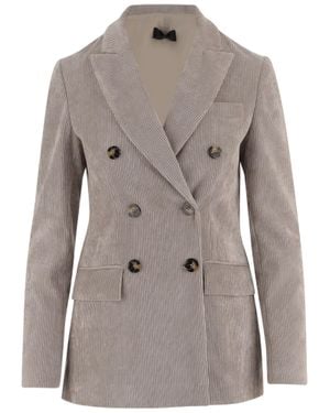 F.it Corduroy Double-Breasted Jacket - Gray