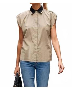 VAVA Eyewear Detachable Collar Blouse - Blue
