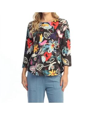 Jess & Jane Sanibel Round Hem Top - Blue