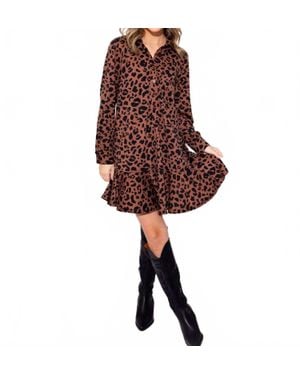 Ivy Jane Knit Shirt Dress - Brown