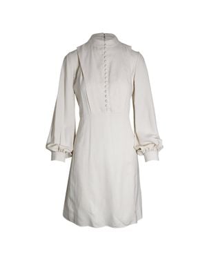 Chloé Chloe Light Cady Puff-Sleeve Dress - White