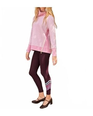 Addison Bay Polished Double Knit Zip Everyday Pullover Sweater - Pink