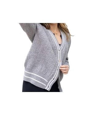 LAVENDER J Bruges Baseball Cardigan - Gray