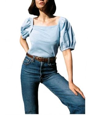 Nation Ltd Naya Puff Sleeve Top - Blue