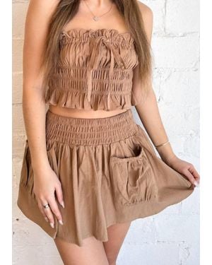Day + Moon Set Me Up Skirt - Brown