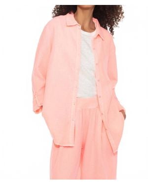Hello Nite Long Sleeve Cotton Gauze Top - Pink