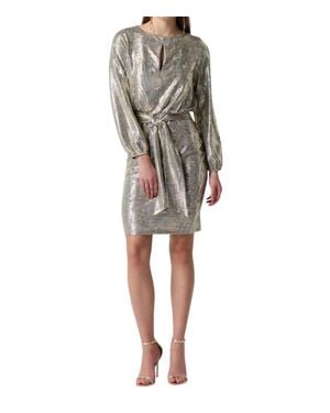 Joseph Ribkoff Metallic Belted Wrap Dress - Multicolor