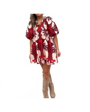 Strut & Bolt Linen Mini Dress - Red