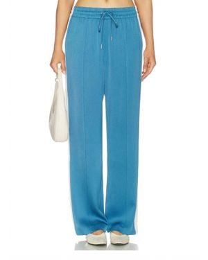 Jonathan Simkhai Nolan Satin Side Striped Pant - Blue