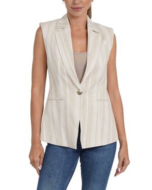 Love Token Cheryl Linen Blend Vest - White