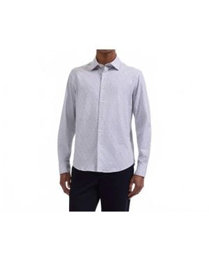 Bugatchi James Ooohcotton Leaf Print Shirt - Purple
