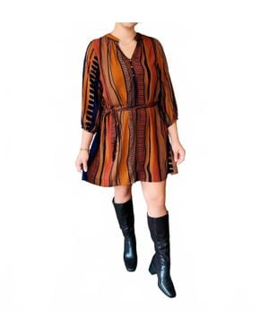 Umgee Sarah Button Mini Dress - Red