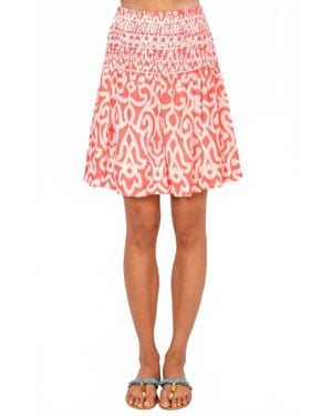 Gretchen Scott Arabesque Smocked Skirt - Red