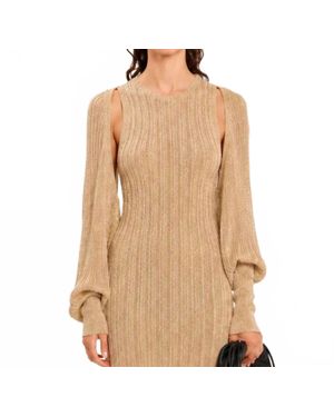 Kourbela Sparkling Staples Knitted Bolero - Natural