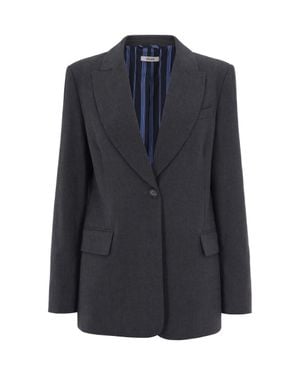 Liu Jo Tailored Single-Breasted Blazer With Lance Lapel And Striped Lining - Blue